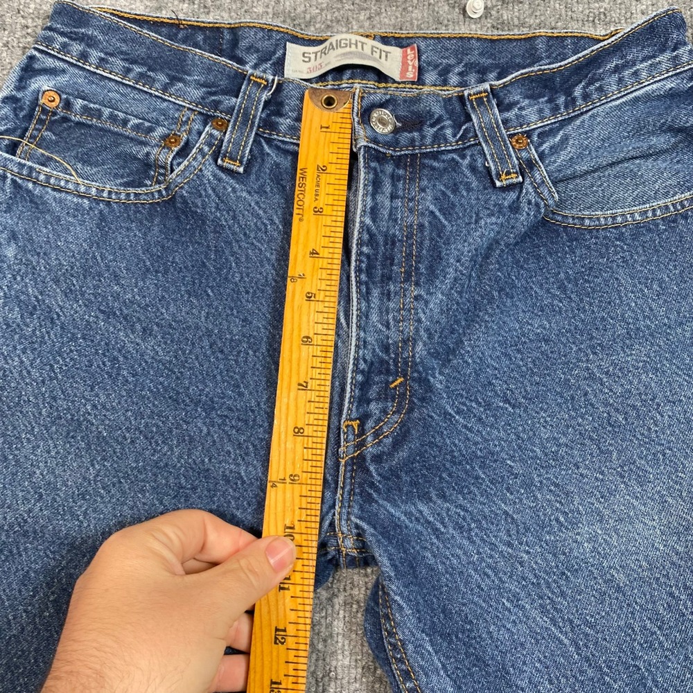 Levis 505 Mens Straight Fit Medium Wash Blue Denim Jeans 32x32 Made in Mexico - Picture 5 of 11